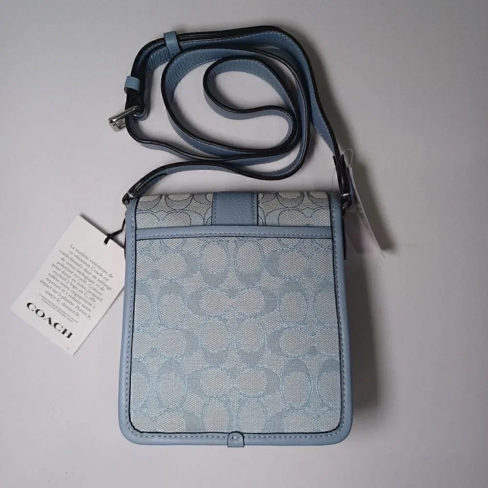 NWT Coach C8321 North/South Lonnie Crossbody In Signature Jacquard Marble Blue